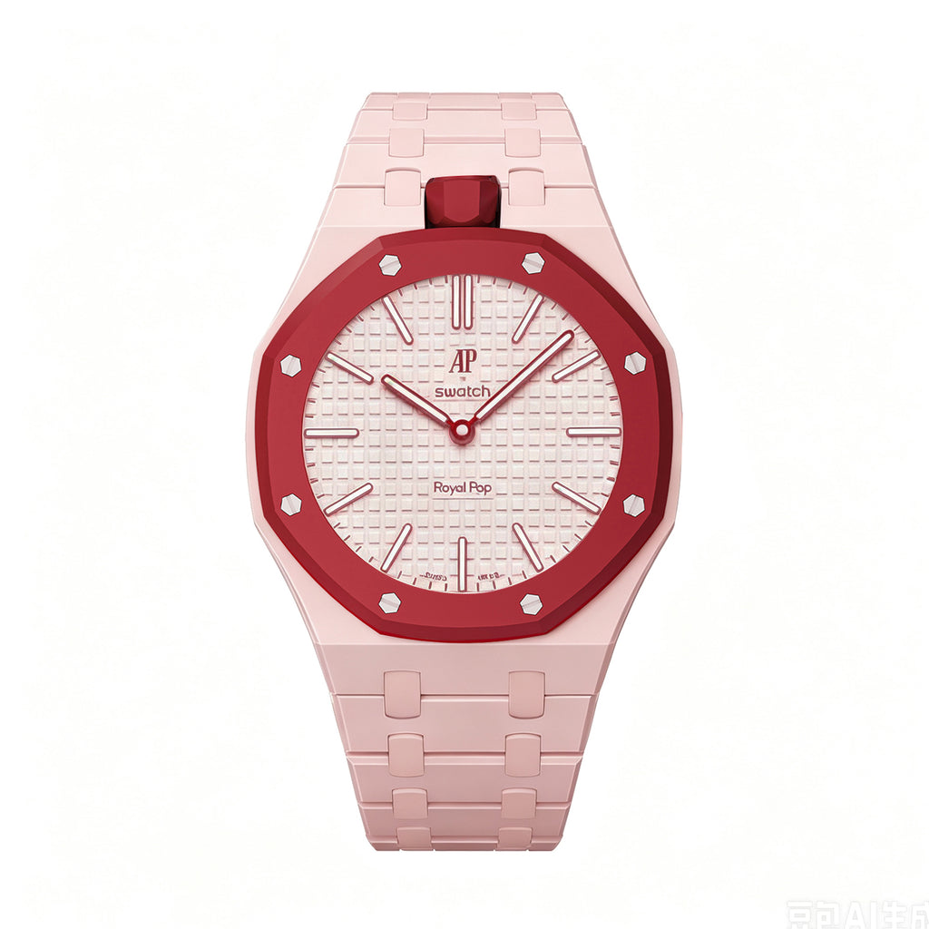 PR04-AP x Swatch Royal Pop Ceramic Strap and Case - Pair with Red Watch