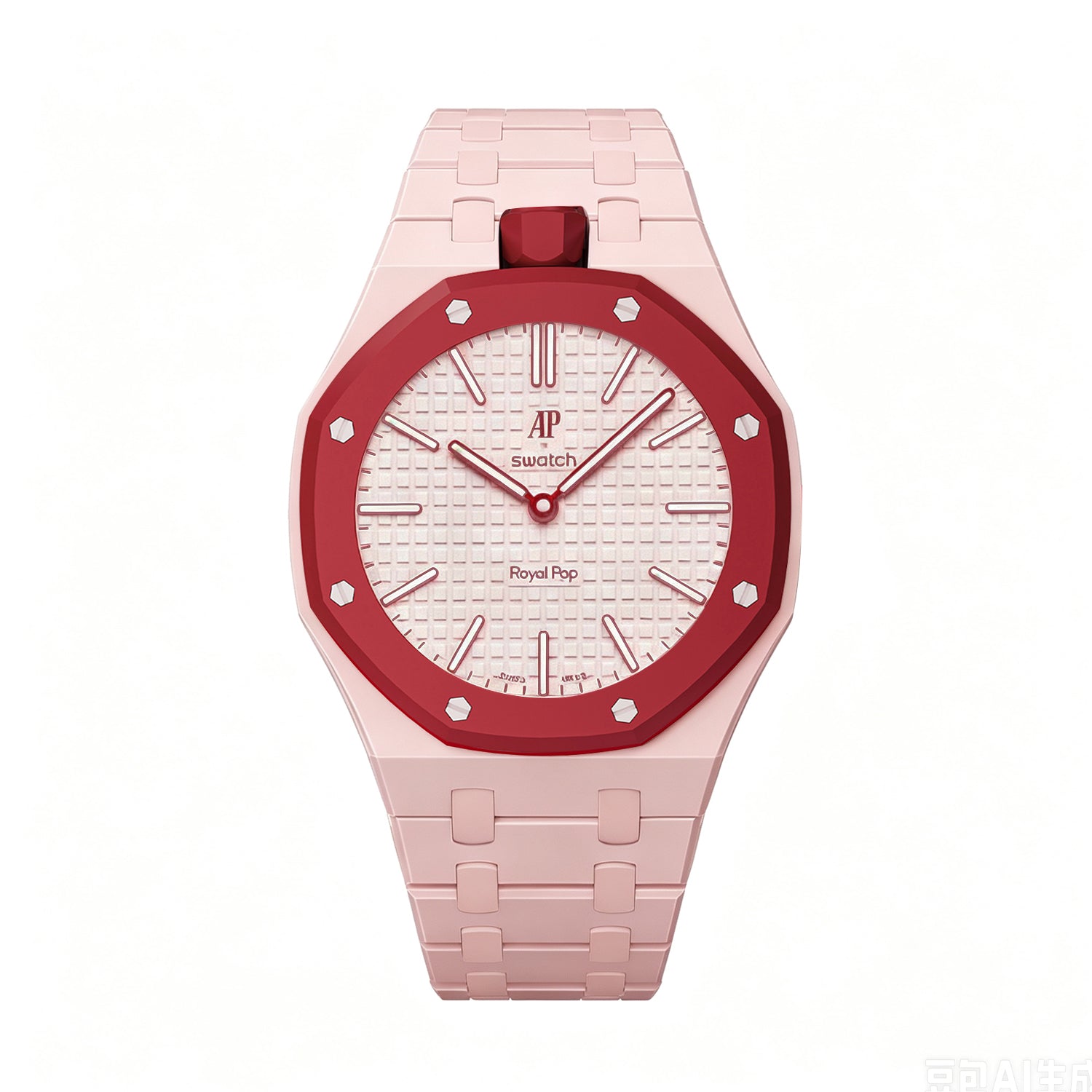 PR04-AP x Swatch Royal Pop Ceramic Strap and Case - Pair with Red Watch